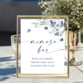 Poster Elégant Hiver Dusty Blue Foliage Mimosa Bar