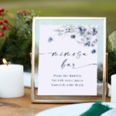 Poster Elégant Hiver Dusty Blue Foliage Mimosa Bar