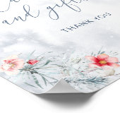 Poster Élégant hiver Dusty Blue neige Cartes et cadeaux (Coin)