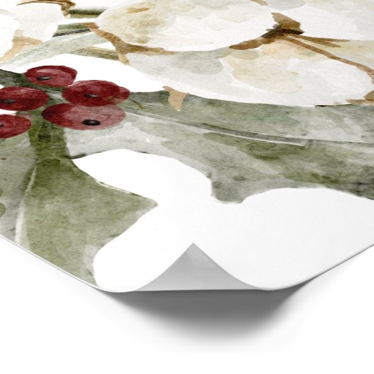 Poster Elégant hiver Floral Arch Mariage Bienvenue (Coin)