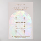 Poster Elégant Holographique Aura Arch Beige Tarification (Devant)