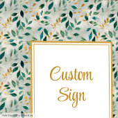 Poster Elégant Hunter Green Gold Mariage sur mesure