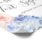 Poster Élégant Hydrangea Cartes & Cadeaux Texte Personnal (Coin)