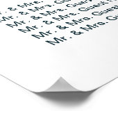 Poster Elégant Hydrangea Fleurs Mariage Seating Chart (Coin)