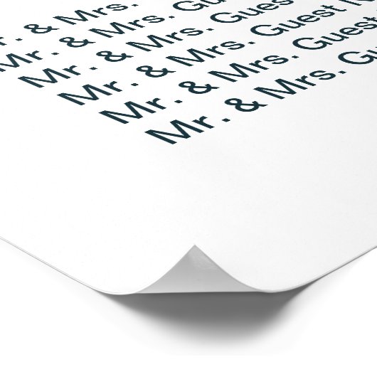 Poster Elégant Hydrangea Fleurs Mariage Seating Chart (Coin)