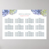 Poster Elégant Hydrangea Fleurs Mariage Seating Chart (Devant)