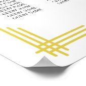 Poster Elegant Island Citrus Yellow Wedding Seating Chart (Coin)