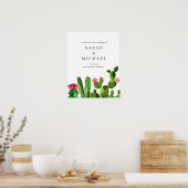 Poster Elégant jardin de Cactus | Bienvenue Mariage (Cuisine)