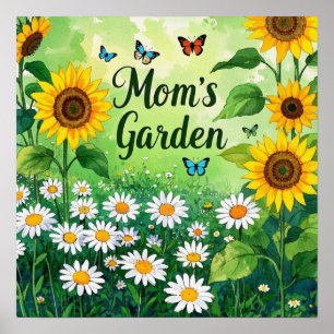 Poster Elégant jardin fleuri de maman