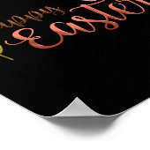 Poster Elegant Joyeuses Pâques Tygraphie Oreilles de Lapi (Coin)