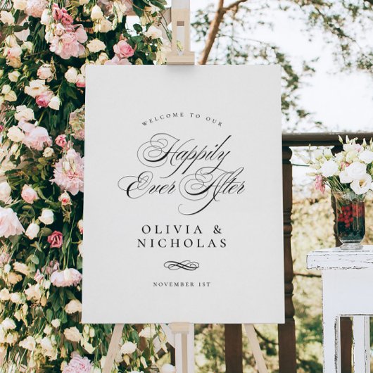 Poster Élégant Joyeux Jamais après le signe Mariage