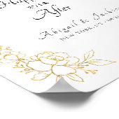 Poster Élégant Joyeux Jour Après Mariage (Coin)