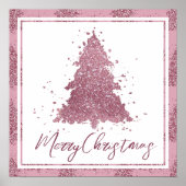 Poster Élégant Joyeux Noël | Dusty Mauve Pink Tree (Devant)
