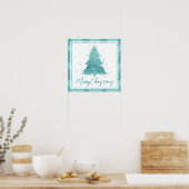 Poster Élégant Joyeux Noël | Luxe Aqua Mint Splatter (Cuisine)