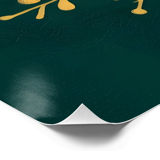 Poster Élégant Joyeux Script de Noël Typographie Florale (Coin)