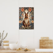 Poster Elegant Kangaroo William Morris Inspired  (Cuisine)