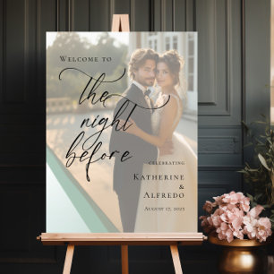 Poster Elégant La nuit avant la répétition photo bienvenu