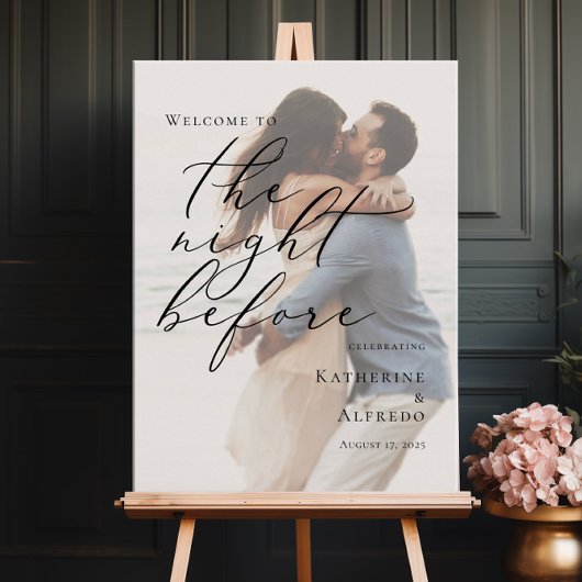 Poster Elégant La nuit avant la répétition photo bienvenu