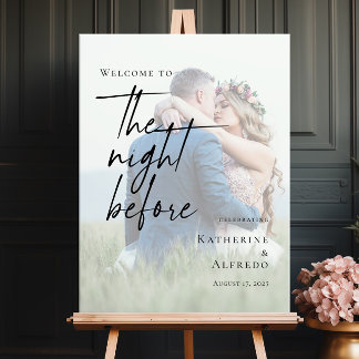 Poster Elégant La nuit avant la répétition photo bienvenu