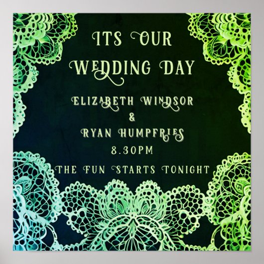 Poster Elegant Lace" Collection Faire-part de mariage (Devant)