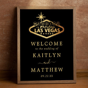 Poster Elégant Las Vegas Destination Mariage Bienvenue