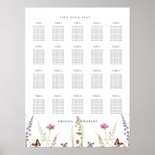 Poster Élégant Lavande et Fleur sauvage Bloom Siège