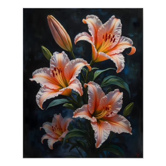 Poster Elegant Lily Flower Art – Premium Prints & Unique (Devant)