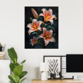 Poster Elegant Lily Flower Art – Premium Prints & Unique  (Bureau à domicile)