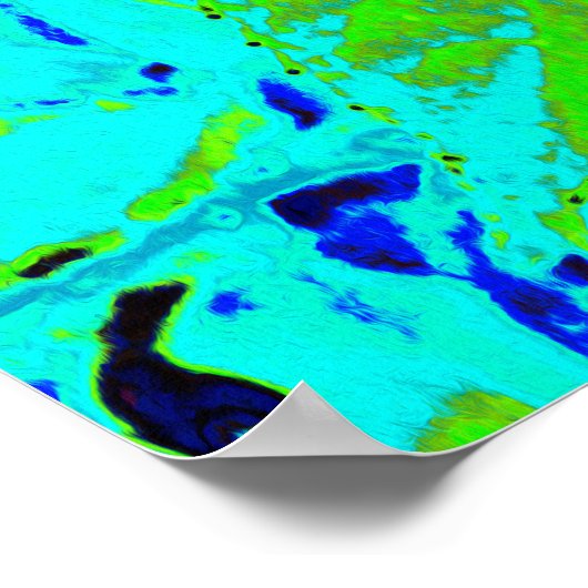 Poster Élégant Limelight rose et bleu Hydrangea (Coin)