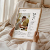 Poster Élégant Lycée photo Graduate cadeau