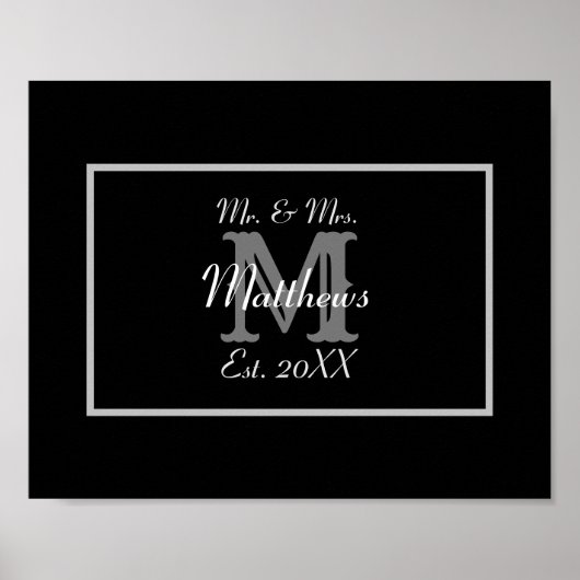 Poster Élégant M. et Mme Monogram Black (Devant)