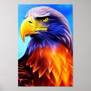 Poster Elégant, Majestic Aigle Art numérique arc-en-ciel