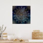 Poster Elégant Mandala Gold Blue Galaxy (Cuisine)