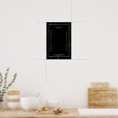 Poster Élégant marbre noir Rosegold Pricelist (Cuisine)