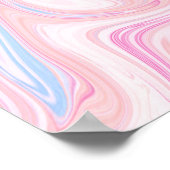 Poster Elégant marbre rose pastel bleu orange (Coin)
