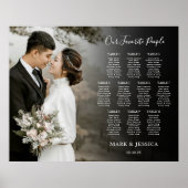 Poster Élégant mariage 10 table Seating Chart avec photo (Devant)