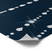 Poster Élégant Mariage à cordes bleu marine (Coin)