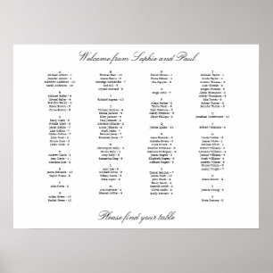 Poster Élégant Mariage alphabétique