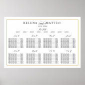 Poster Élégant Mariage Alphabétique Or (Devant)