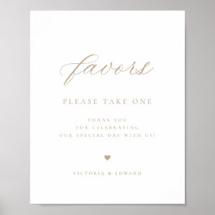 Poster Elégant mariage beige Favoriser