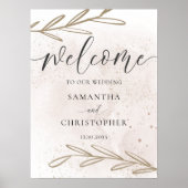 Poster Elégant Mariage couleur or et beige (Devant)