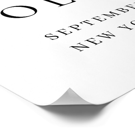 Poster Élégant Mariage d'accueil minimaliste simple (Coin)