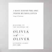 Poster Élégant Mariage d'accueil minimaliste simple (Devant)