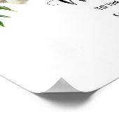 Poster Élégant Mariage d'accueil pour la pivoine blanche (Coin)