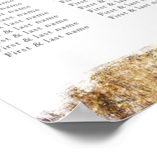 Poster Elégant Mariage d'aquarelle bleu or (Coin)