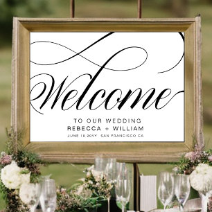 Poster Élégant Mariage de bienvenue du script de calligra