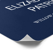 Poster Elégant Mariage de calligraphie de marine Bienvenu (Coin)