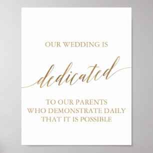 Poster Élégant Mariage de calligraphie or