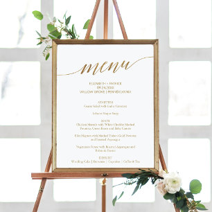 Poster Élégant Mariage de calligraphie or