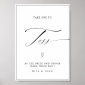 Poster Élégant Mariage de calligraphie Petal Toss Envoyer (Devant)